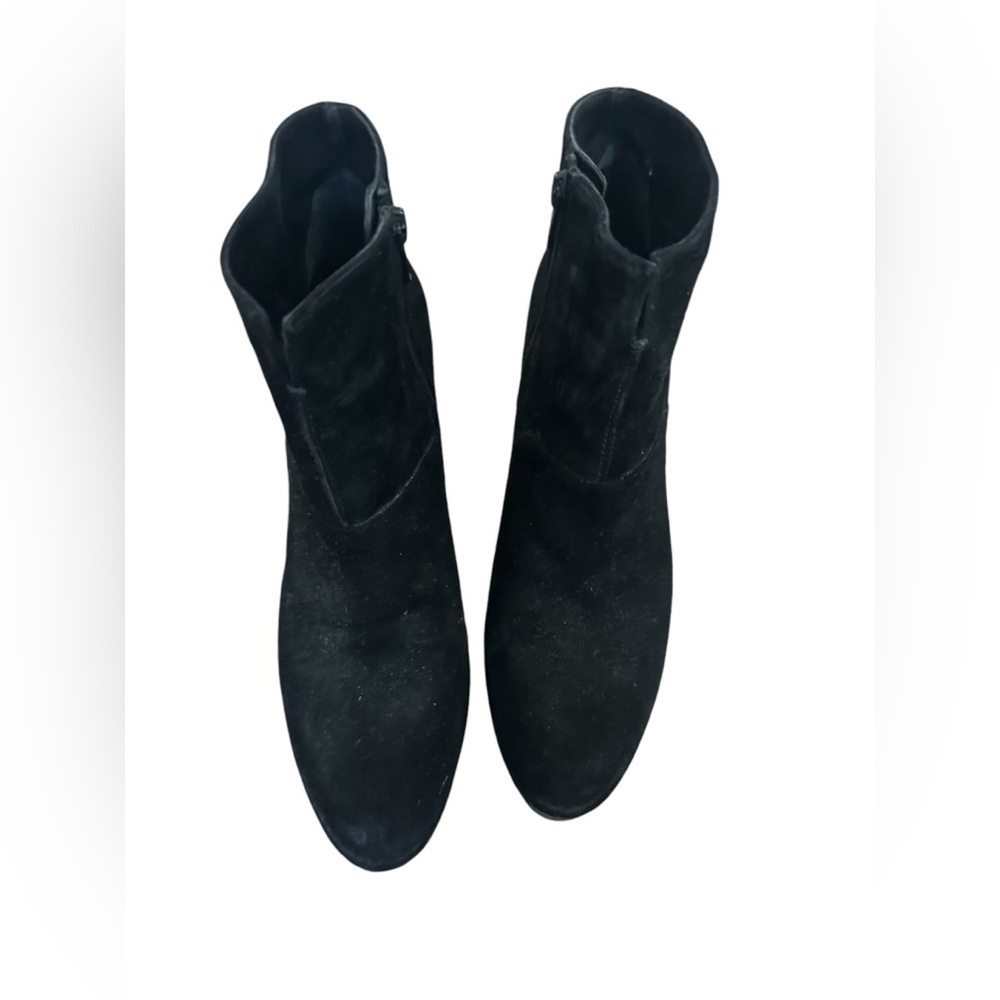 Stuart Weitzman Womens Suede Pointed Toe Block Heel Ankle Booties Black Size 7